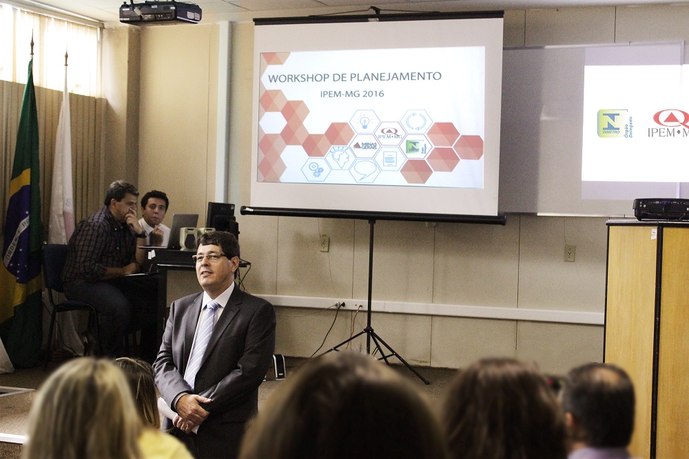 Fernando Sette fala aos participantes da importância da integridade no serviço público. Foto: Lucas Gomes/Ipem-MG Fernando Sette fala aos participantes da importância da integridade no serviço público. Foto: Lucas Gomes/Ipem-MG