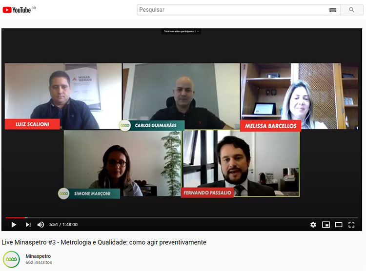 A gravação da live ficará disponível no canal da Minaspetro, no YouTube. 