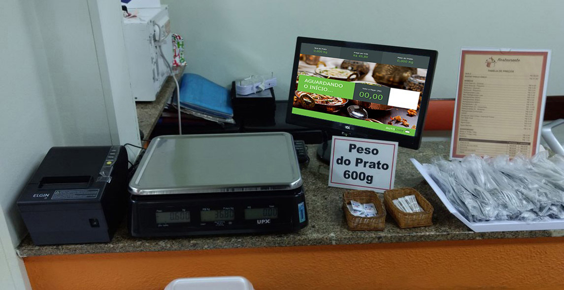 Balança de restaurante para a comercialização de alimentos a peso. Foto: Divulgação